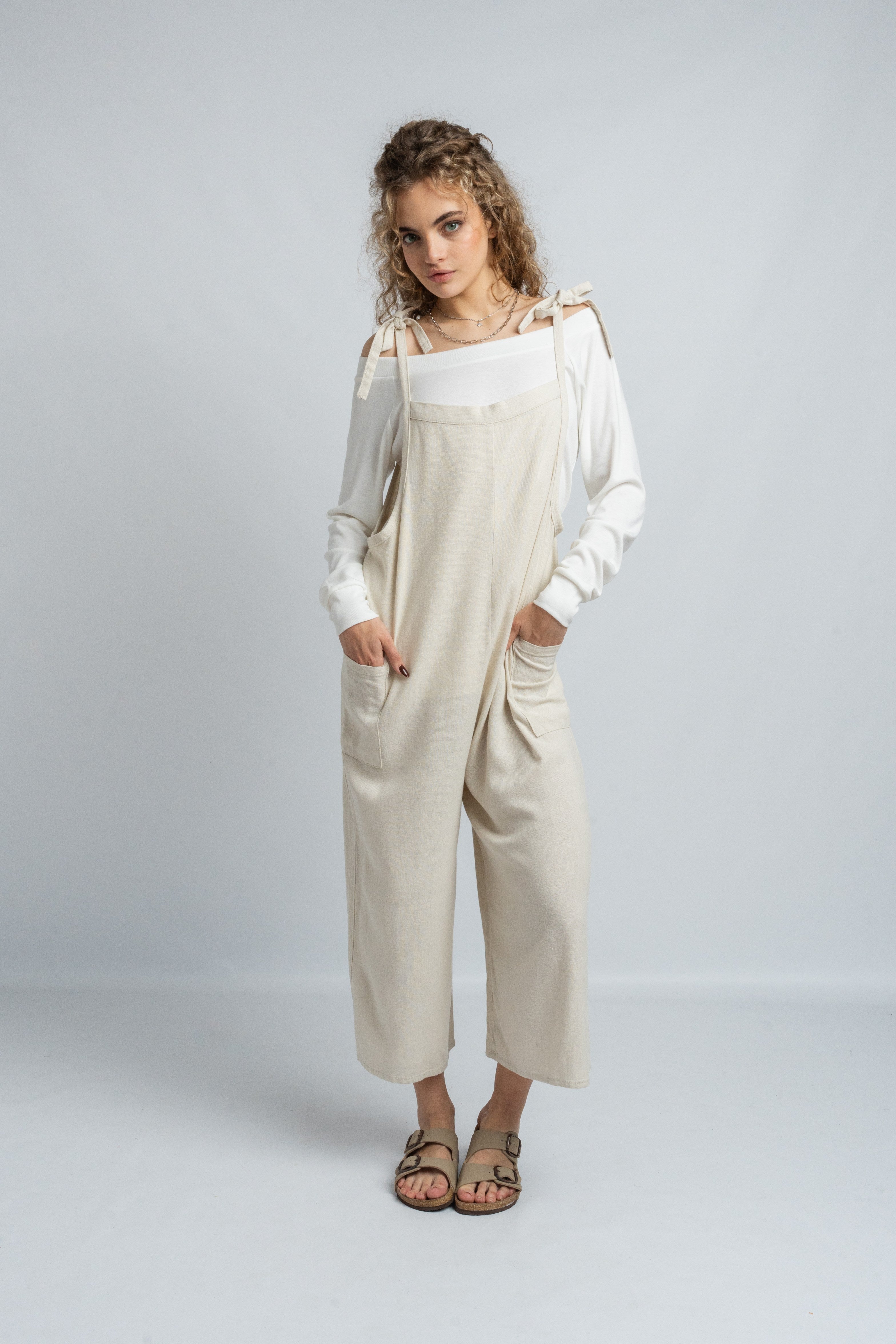 Out And About Linen Jumpsuit