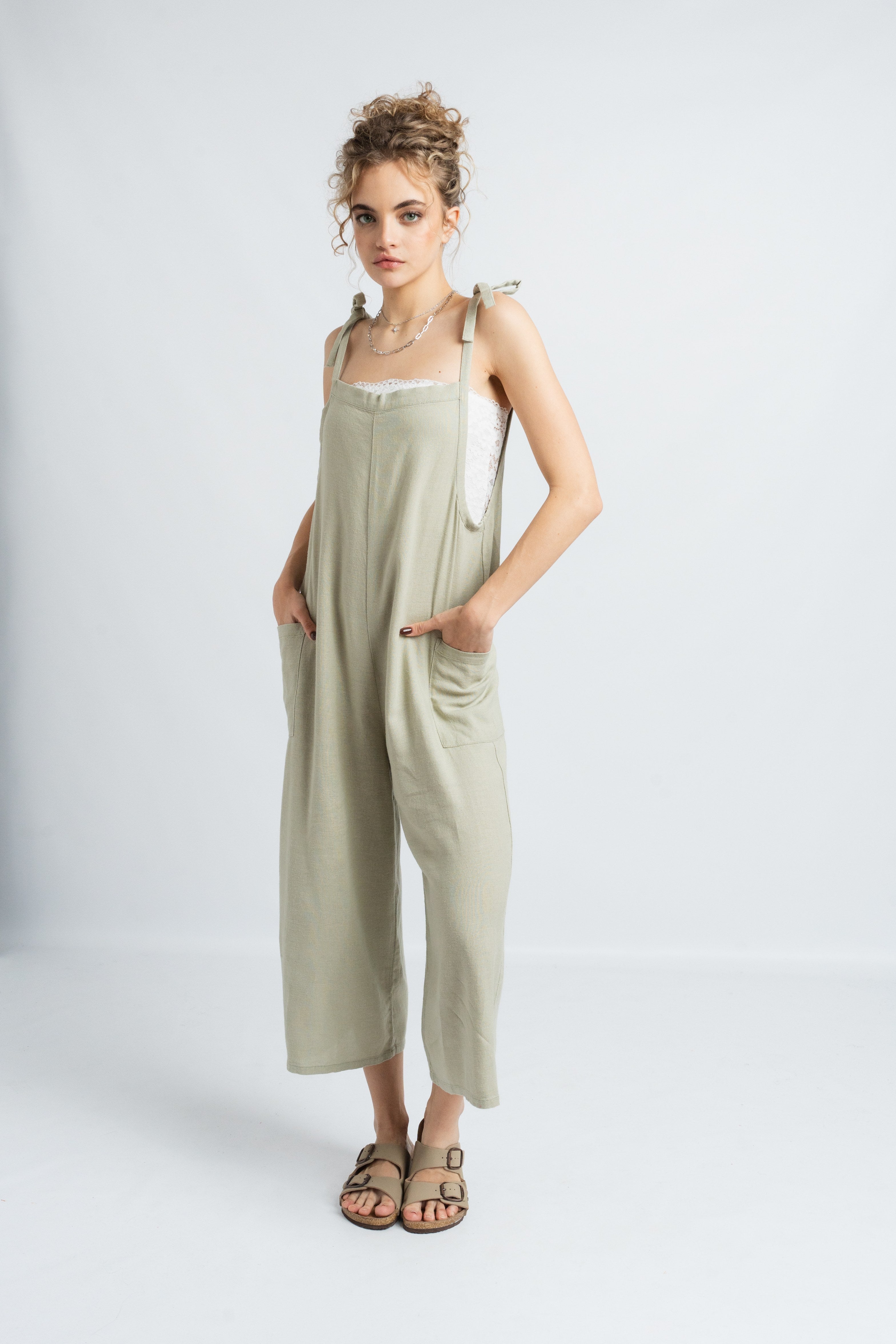 Out And About Linen Jumpsuit
