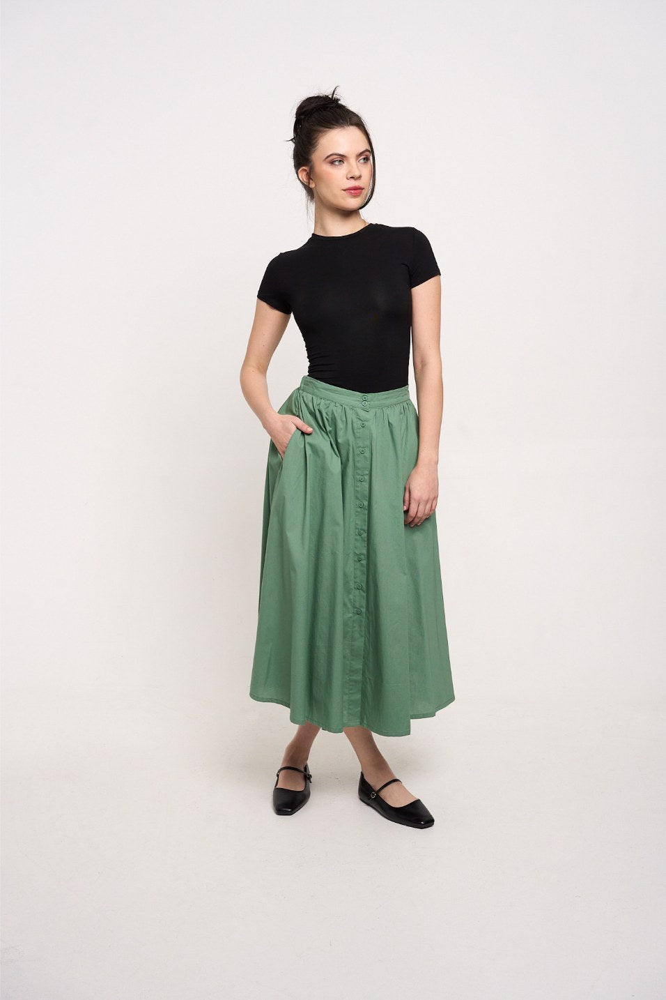First Class Only A-Line Midi Skirt