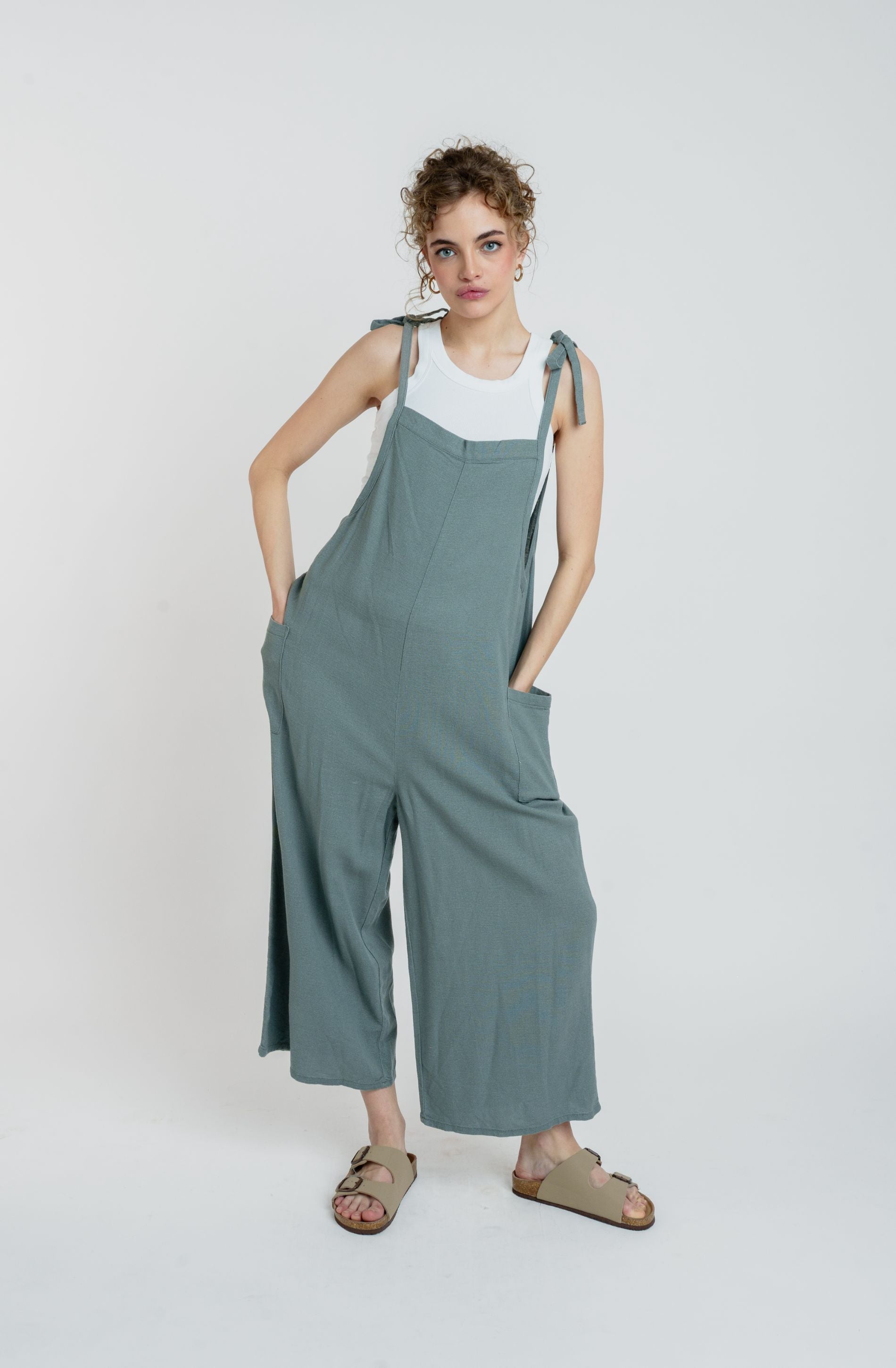 Out And About Linen Jumpsuit