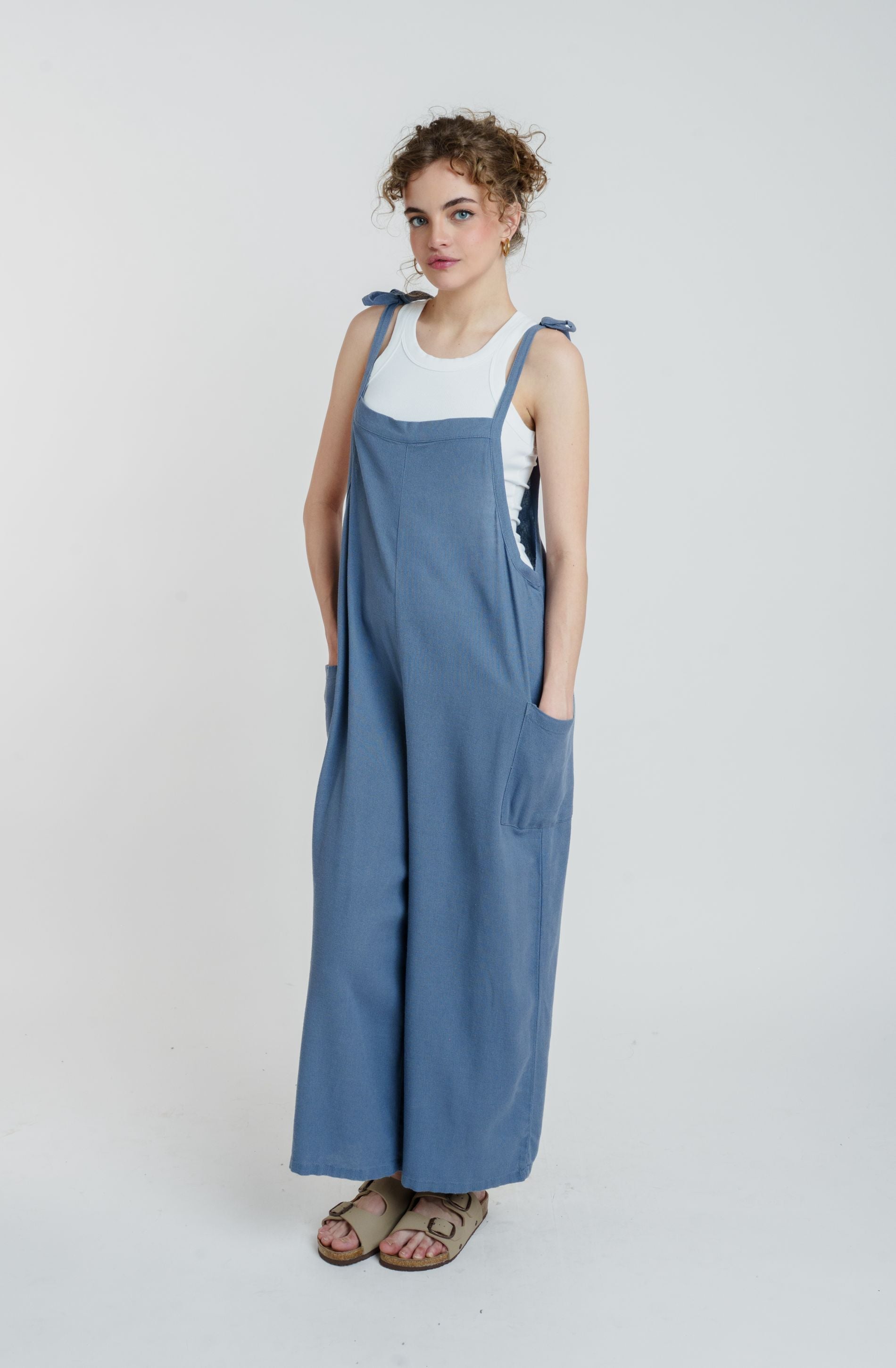Out And About Linen Jumpsuit